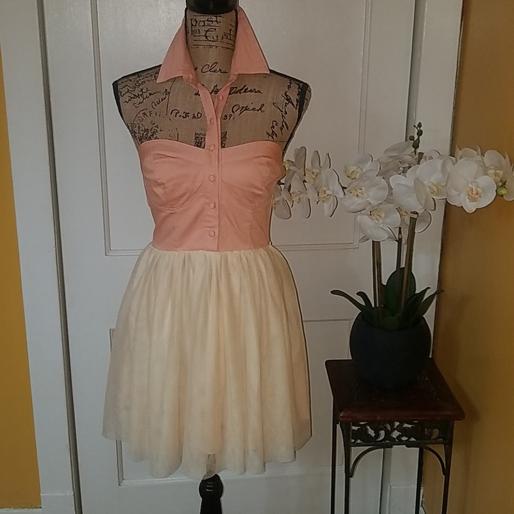 Agaci Peach Flirty& Fun Dress!